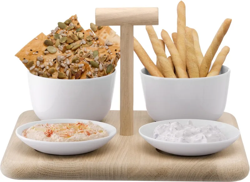 Dine Serveerplank met 4 Schalen Assorti - Porselein by LSA International in White – product photo