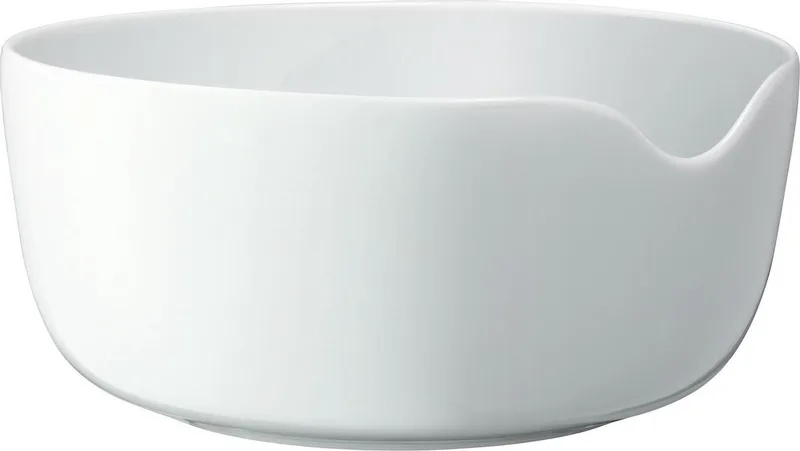 Dine Serveren Saladeschaal - Met Houten Couvert - Ø 24 cm by LSA International in White – product photo