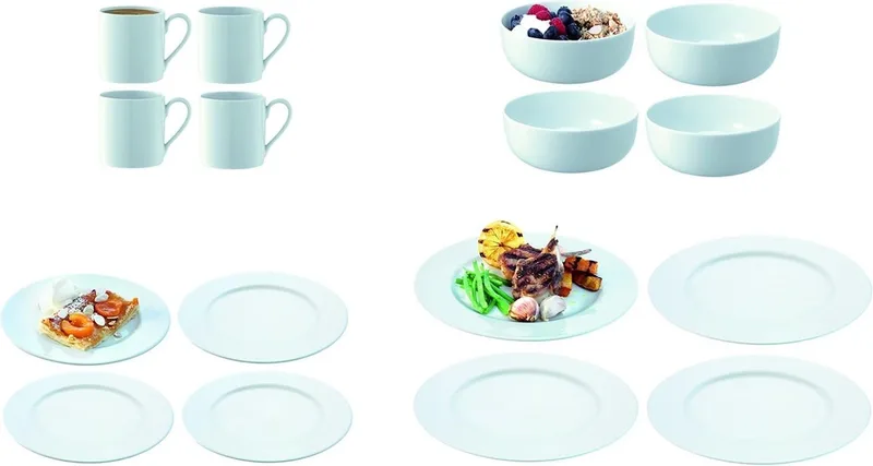 Dine Servies - Startersset van 16 Stuks - Geschikt voor 4 personen - Porselein by LSA International in White – product photo