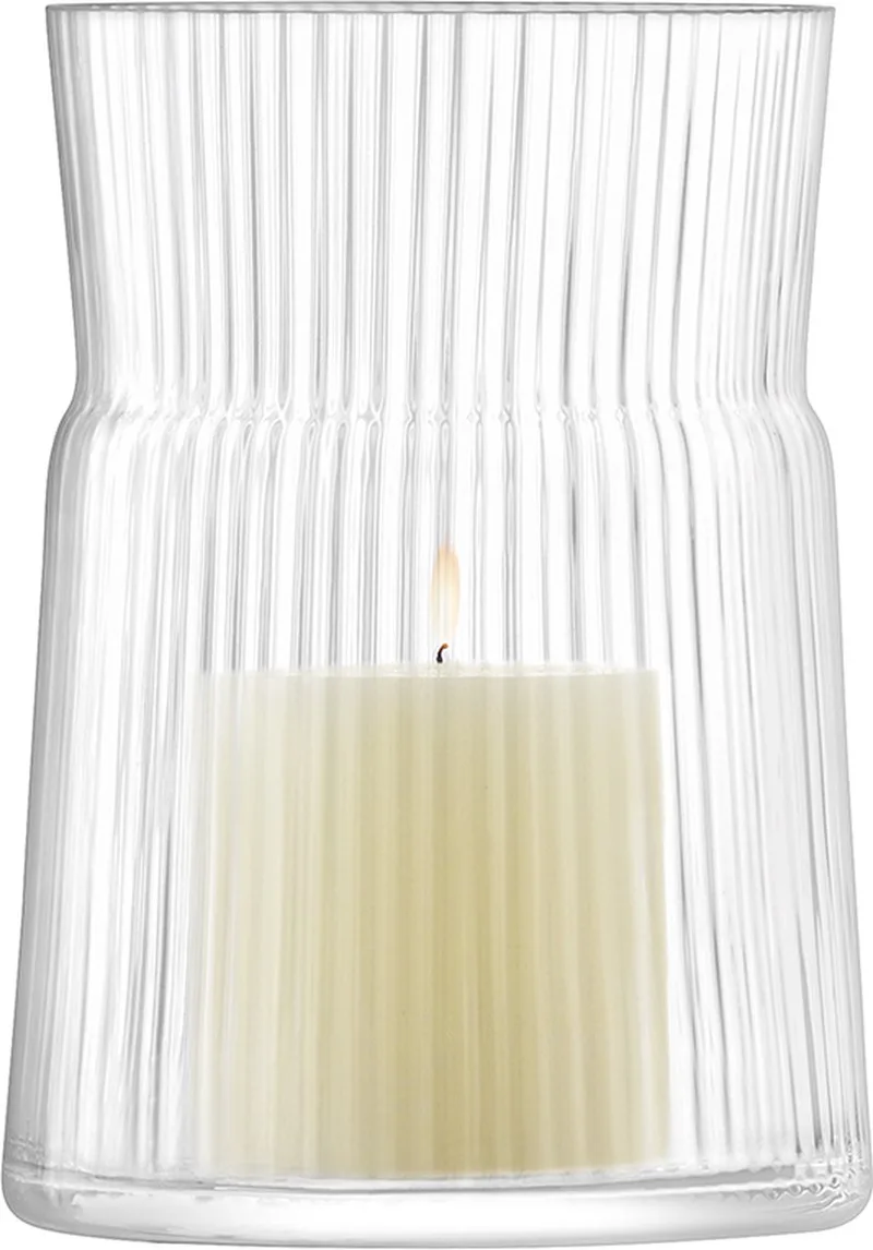 Gio Line Kandelaar 18,5 cm met Kaars - Glas by LSA International in Transparent – product photo