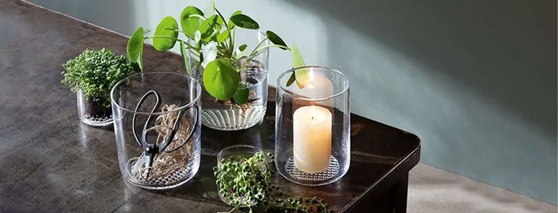 Market Theelicht Houder 8 cm - Glas by LSA International in Transparent – product photo