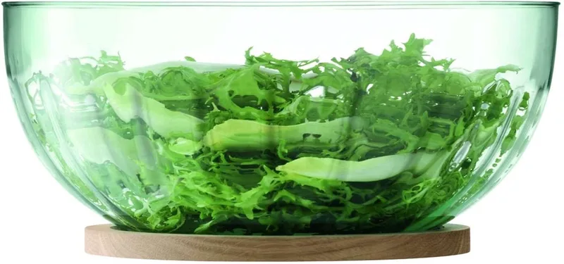 Mia Serveerschaal - Gerecycled Glas - Met Houten Voet - 16.5 cm von LSA International in Transparent – Produktfoto