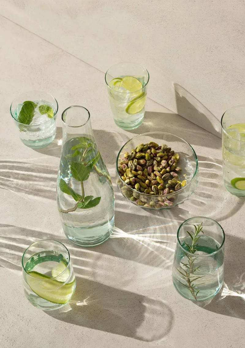 Mia Tumbler Glas 410 ml Set van 4 Stuks - Gerecycled Glas by LSA International in Transparent – product photo