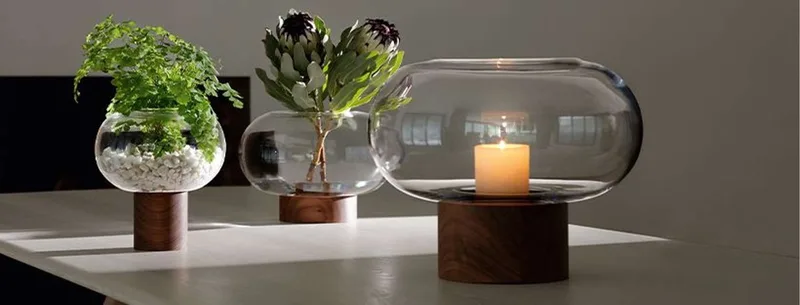 Oblate Vaas 35 cm - Glas by LSA International in Orange – product photo