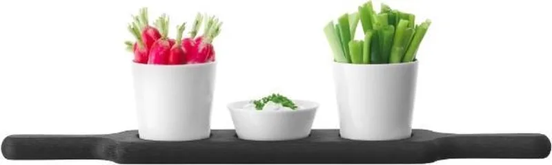 Paddle Black Snack- & Tapasschalen Dipset - Porselein van LSA International in Wit – productfoto