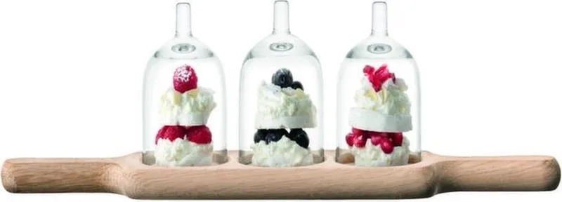 Paddle Serveerplank met 3 Stolpen - Glas by LSA International in Transparent – product photo