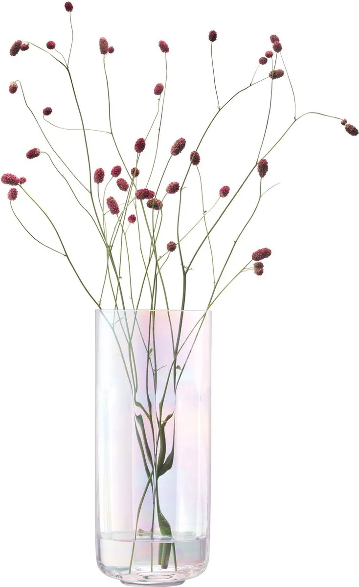 Pearl Kandelaar met Kaars 28,5 cm - Glas van LSA International in Wit – productfoto