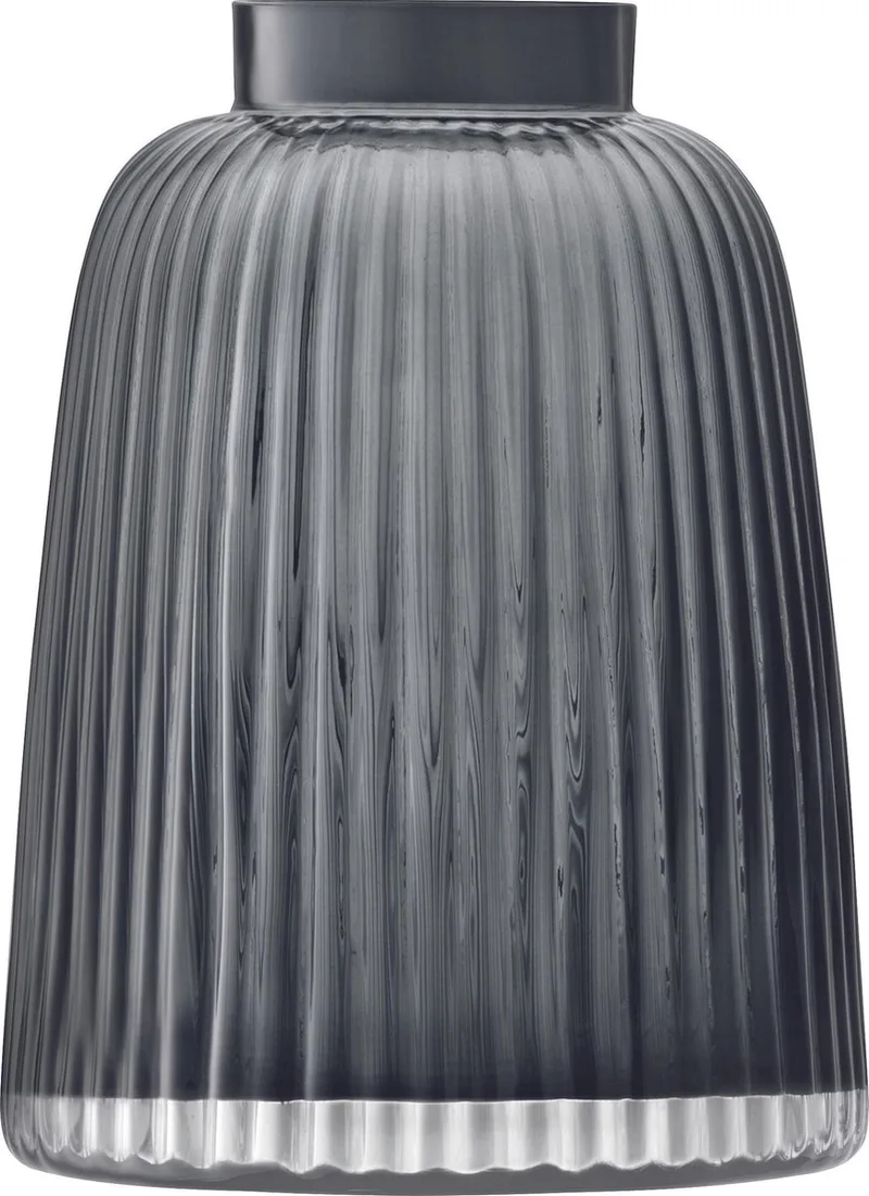Pleat Vaas - Glas - 26 cm van LSA International in Grijs – productfoto