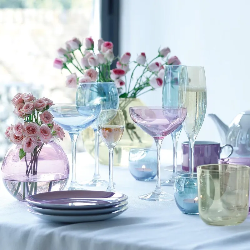 Polka Waterglazen - Set van 4 Stuks - Pastel - Assorti by LSA International in Multicolour – product photo