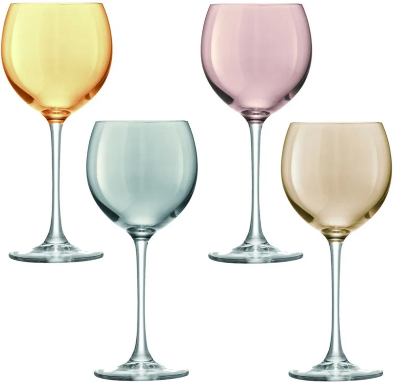Polka Wijnglazen - 4 Stuks - Metallic - Assorti by LSA International in Multicolour – product photo