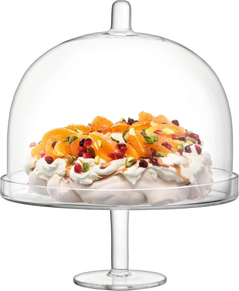 Serve Serveerplateau op Voet met Stolp Ø 25 cm by LSA International in Transparent – product photo