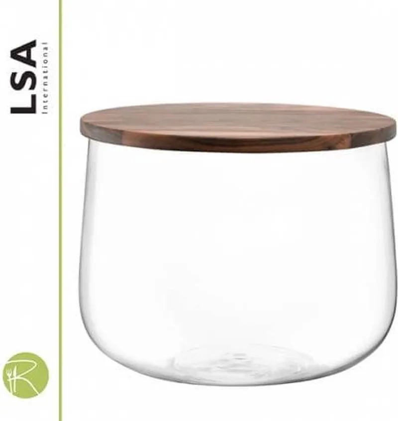 Serveerstolp - LSA - City - met walnoten deksel - 32 cm by LSA International in Transparent – product photo