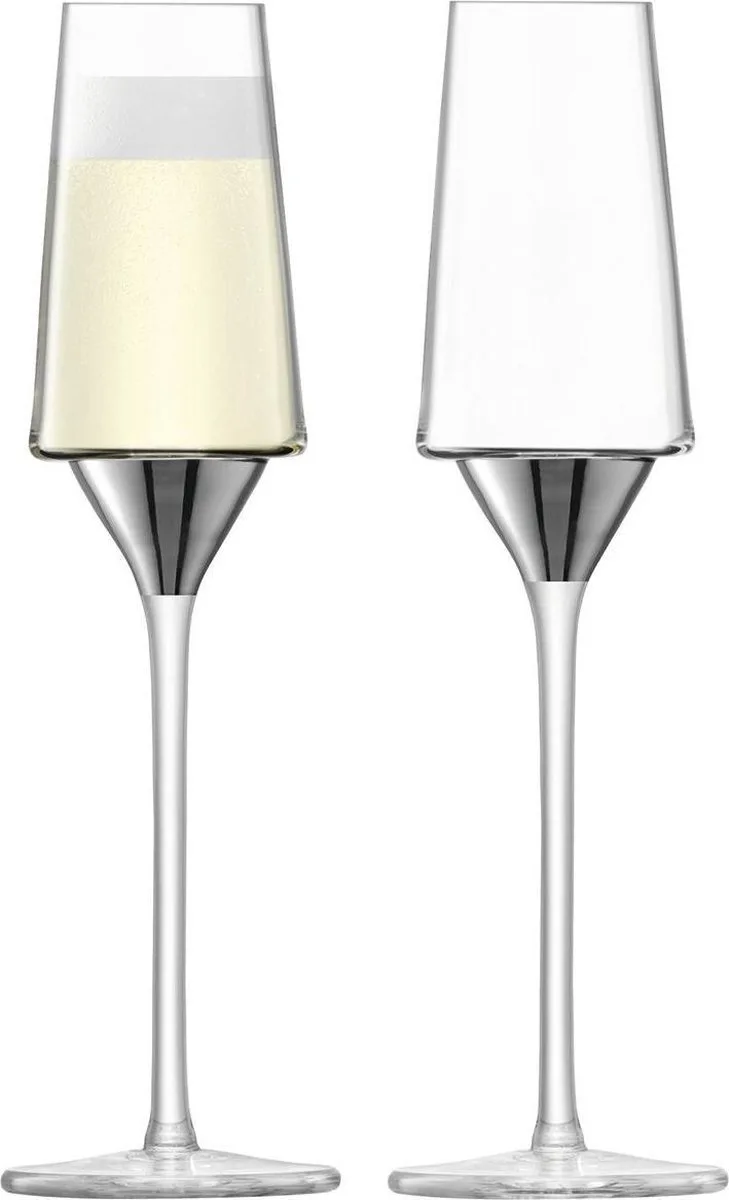 Space Champagneflute - 210 ml - Set van 2 Stuks - Platina by LSA International in Transparent – product photo