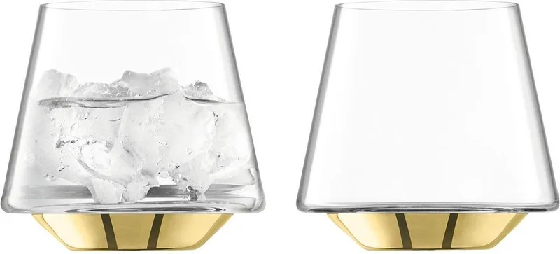 Space Waterglas - 430 ml - Set van 2 Stuks - Goudkleurig by LSA International in Transparent – product photo