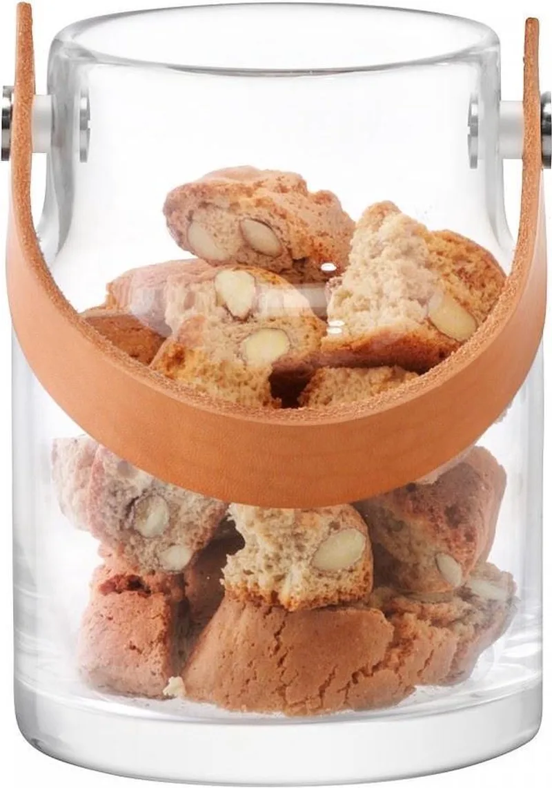 Utility Vaas - Incl. Leren Handvat - Glas - Ø 10 cm x 18,5 cm by LSA International in Transparent – product photo