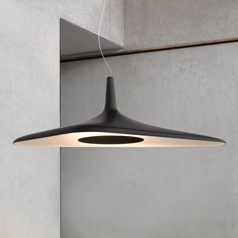 Futuristische LED hanglamp Soleil Noir van Luceplan in Zwart, wit – productfoto