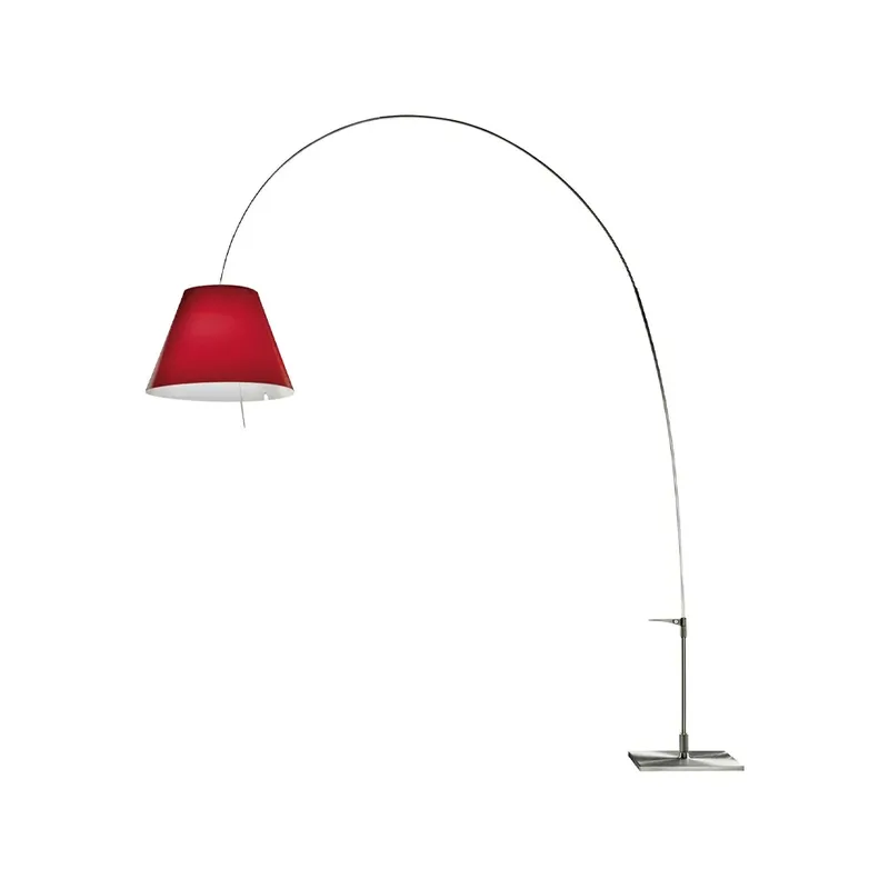 Lady Costanza D13E d Stehleuchte Roter Schirm, Aluminiumgestell van Luceplan – productfoto