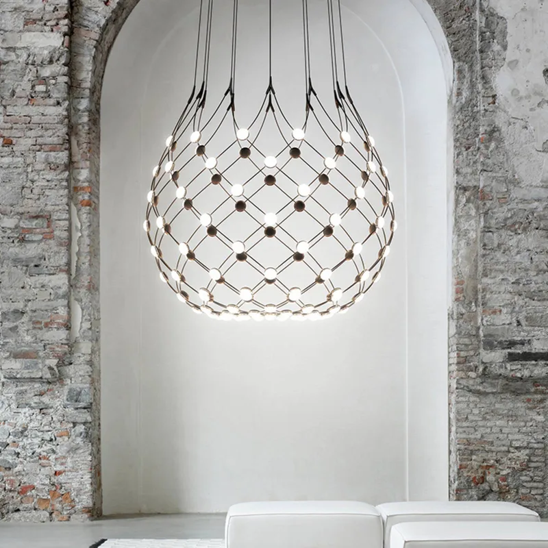 Mesh hanglamp Ø 100cm 1m afhanghoogte van Luceplan in Zwart – productfoto