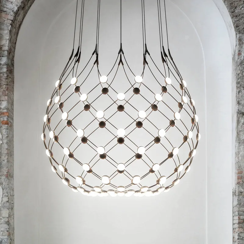 Mesh hanglamp Ø 100cm 3m afhanghoogte van Luceplan in Zwart – productfoto