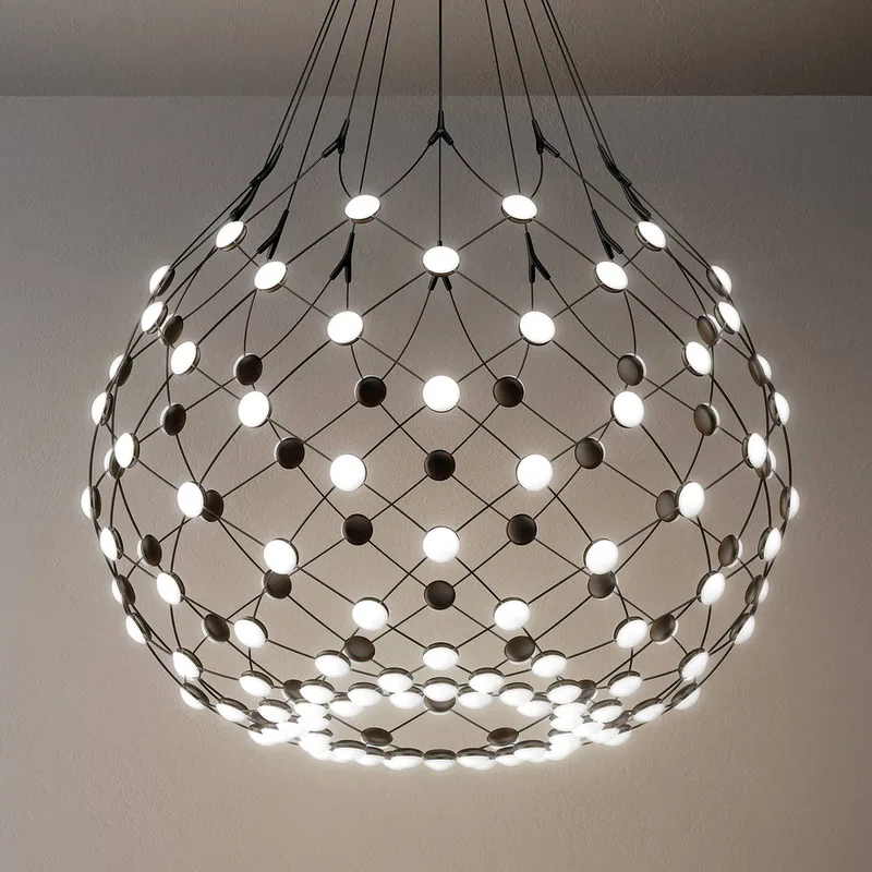 Mesh hanglamp Ø 80cm wireless 1m van Luceplan in Zwart – productfoto