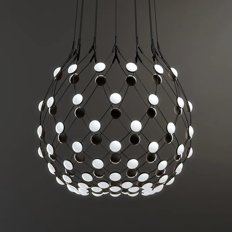 Mesh Hanglamp Ø80xH60 Phase 5m Black - Luceplan - Woonkamer - Modern - Metaal - Meerdere lampen fra Luceplan – produktbillede
