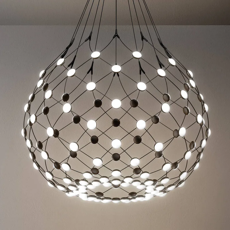 Mesh LED hanglamp Ø 80 cm 1 m afhanghoogte by Luceplan in Zwart – product photo
