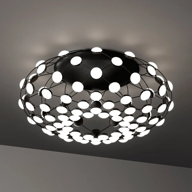 Mesh Plafondlamp Ø72xH32 Black - Luceplan - Woonkamer - Modern - Metaal - Rond fra Luceplan – produktbillede