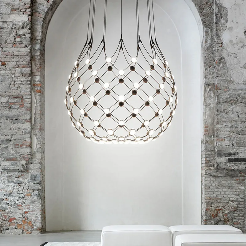 Mesh Wireless hanglamp, Ø 100 cm, 1 m - Luceplan Mesh Complete Wireless - Woonkamer - Modern - Metaal - 1 lamp fra Luceplan – produktbillede