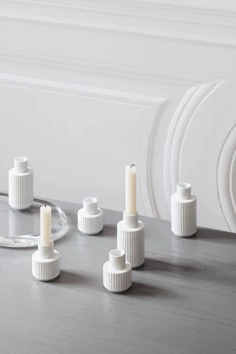 kandelaar H11cm de Lyngby Porcelæn en Wit – photo du produit