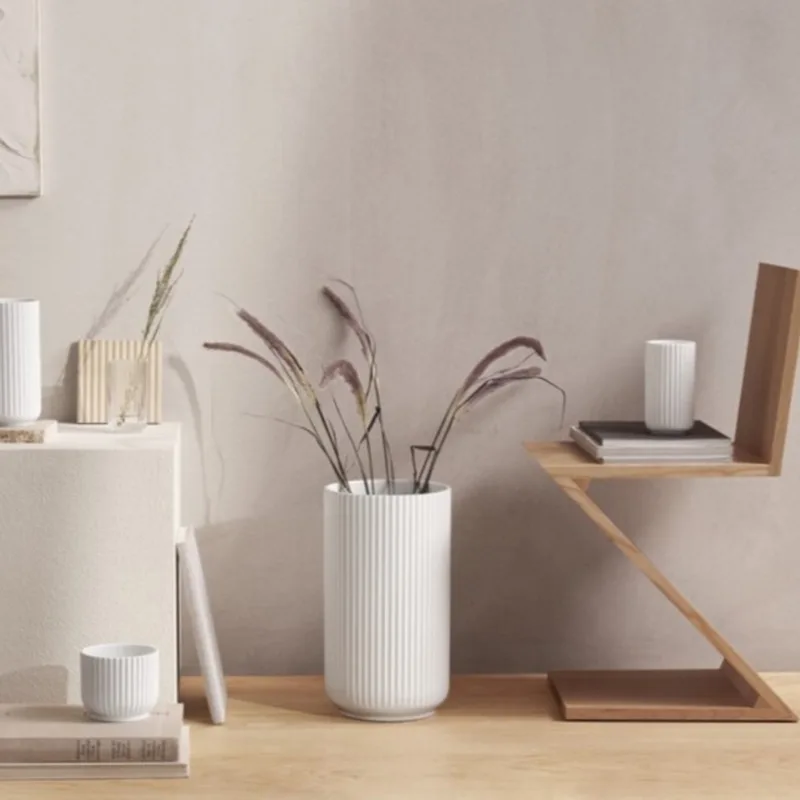Lingby vaas 38cm white de Lyngby Porcelæn en Wit – photo du produit