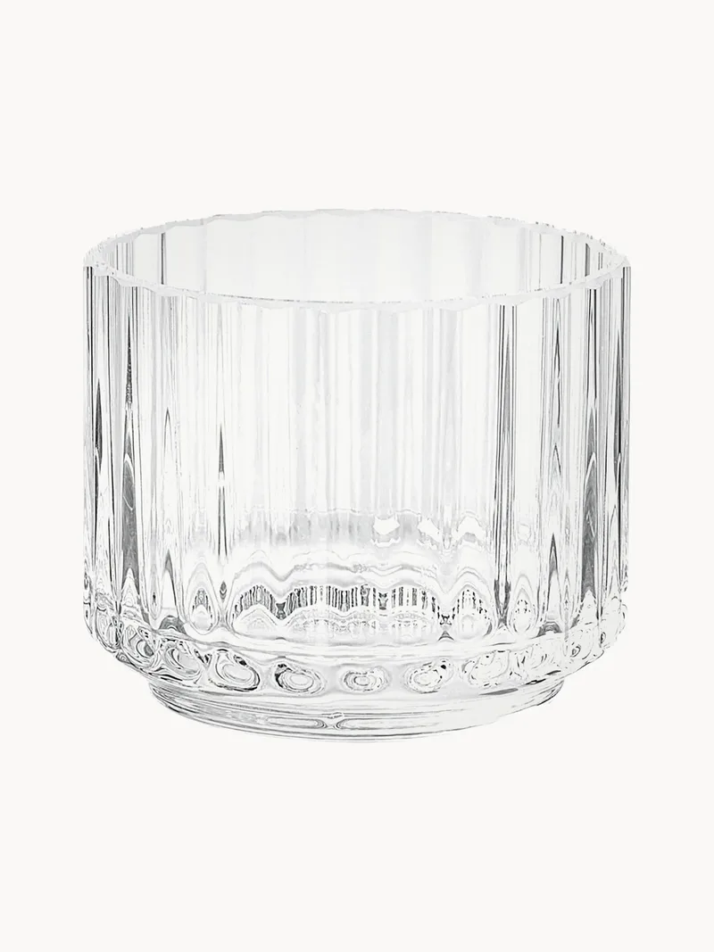 Mondgeblazen waxinelichthouder Lyngby met geribbeld oppervlak by Lyngby Porcelæn – product photo