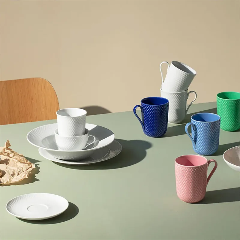 Rhombe Becher 33cl Weiß von Lyngby Porcelæn – Produktfoto 2 von 3