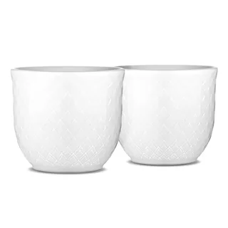 Rhombe Eierbecher, 2er Pack Weiß van Lyngby Porcelæn – productfoto 1 van 2