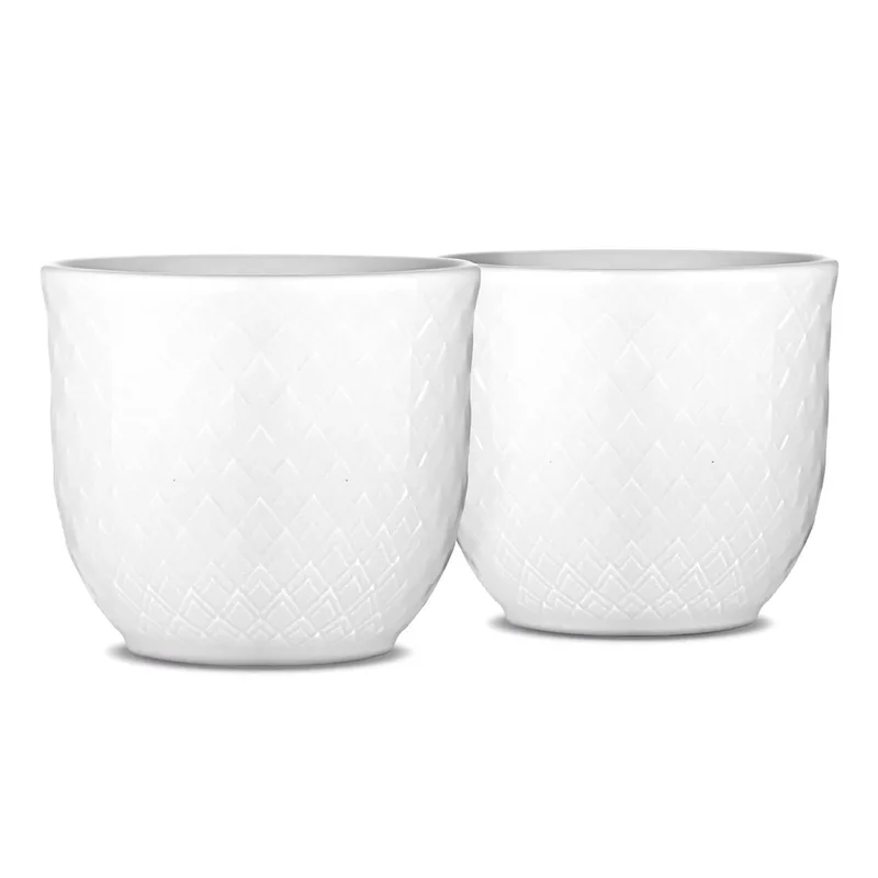 Rhombe Eierbecher, 2er Pack Weiß van Lyngby Porcelæn – productfoto 1 van 2