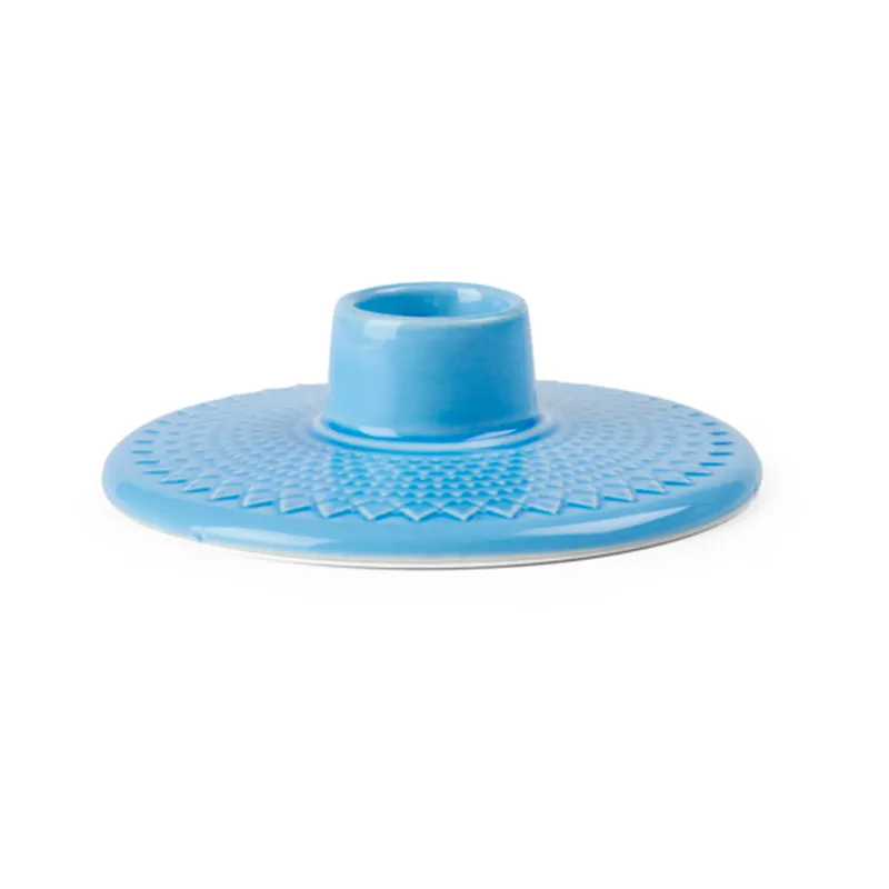 Rhombe Kerzenhalter 3cm Blau de Lyngby Porcelæn – photo du produit