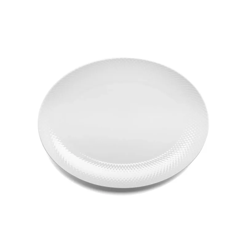 Rhombe ovaler Servierteller 35x26,5 cm Weiß van Lyngby Porcelæn – productfoto 1 van 5