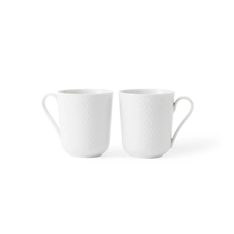 Rhombe Tasse 33cl 2er Pack Weiß von Lyngby Porcelæn – Produktfoto