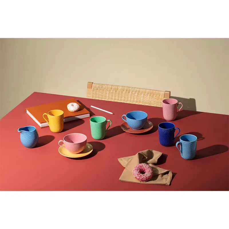 Rhombe Tasse mit Henkel 33cl Blau by Lyngby Porcelæn – product photo 3 of 4