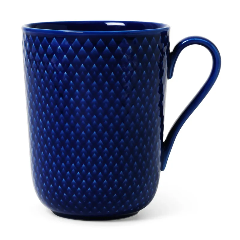 Rhombe Tasse mit Henkel 33cl Dunkelblau by Lyngby Porcelæn – product photo