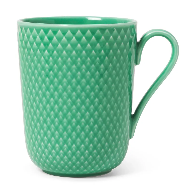 Rhombe Tasse mit Henkel 33cl Grün by Lyngby Porcelæn – product photo 1 of 4