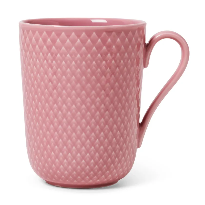 Rhombe Tasse mit Henkel 33cl Rosa by Lyngby Porcelæn – product photo