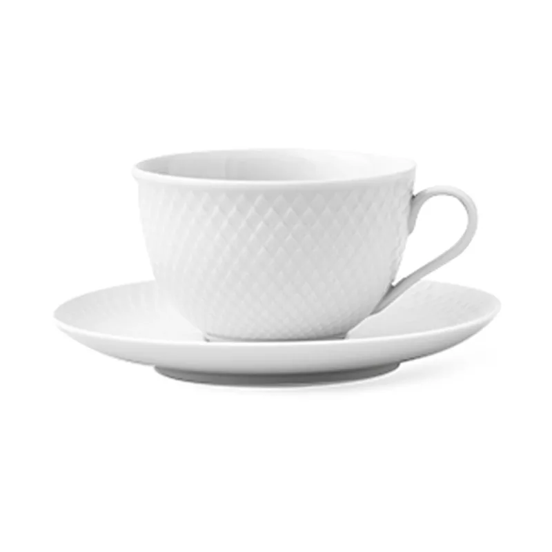 Rhombe Teetasse 24 cl weiß från Lyngby Porcelæn – produktbild