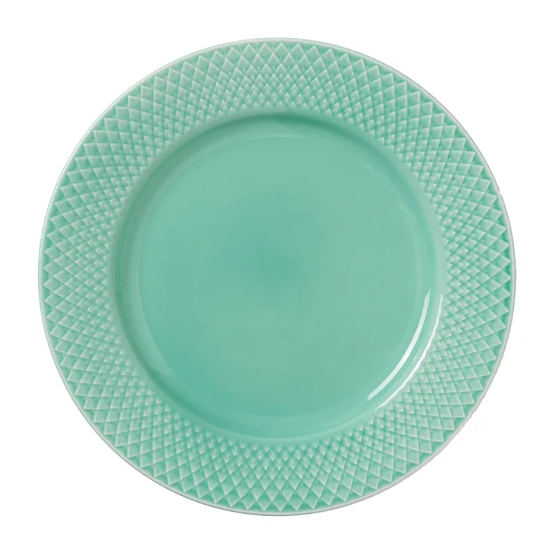 Rhombe Teller Ø21cm Aqua by Lyngby Porcelæn – product photo