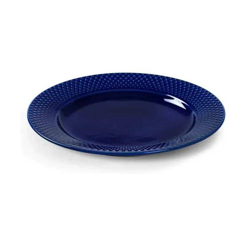 Rhombe Teller Ø23cm Dunkelblau van Lyngby Porcelæn – productfoto 4 van 5