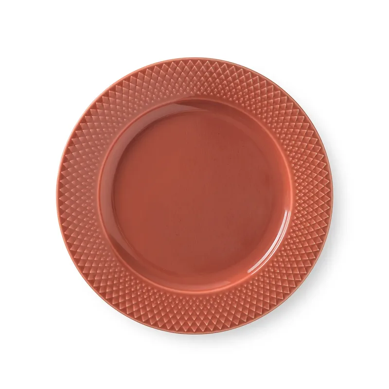Rhombe Teller terrakotta 23cm by Lyngby Porcelæn – product photo