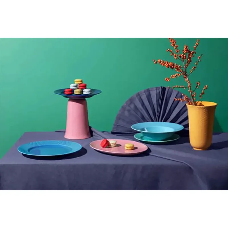 Rhombe tiefer Teller Ø24,5cm Türkis van Lyngby Porcelæn – productfoto 2 van 4