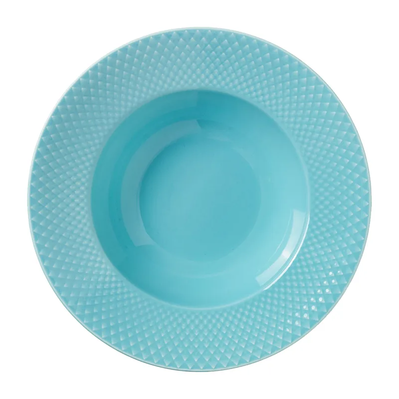 Rhombe tiefer Teller Ø24,5cm Türkis van Lyngby Porcelæn – productfoto 1 van 4