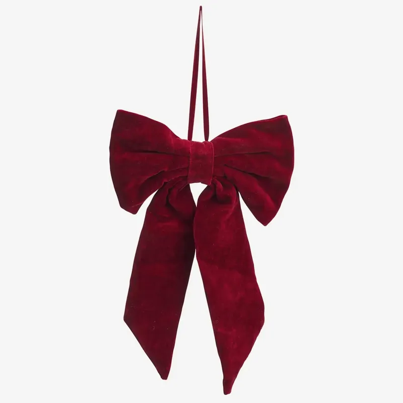 Fluwelen Strik Kerst - Robijn - 30x48 cm by Madam Stoltz in Rood – product photo