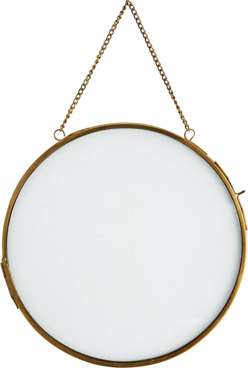 Fotolijst Rond metaal/glas 20cm von Madam Stoltz in Messing – Produktfoto