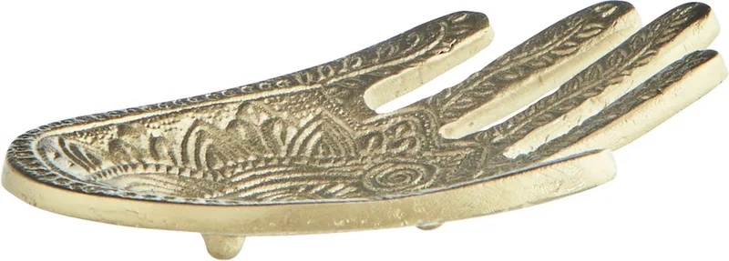 handgehamerd Hamsa schaaltje - verouderd - 12x8 cm van Madam Stoltz in Messing – productfoto